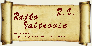 Rajko Valtrović vizit kartica